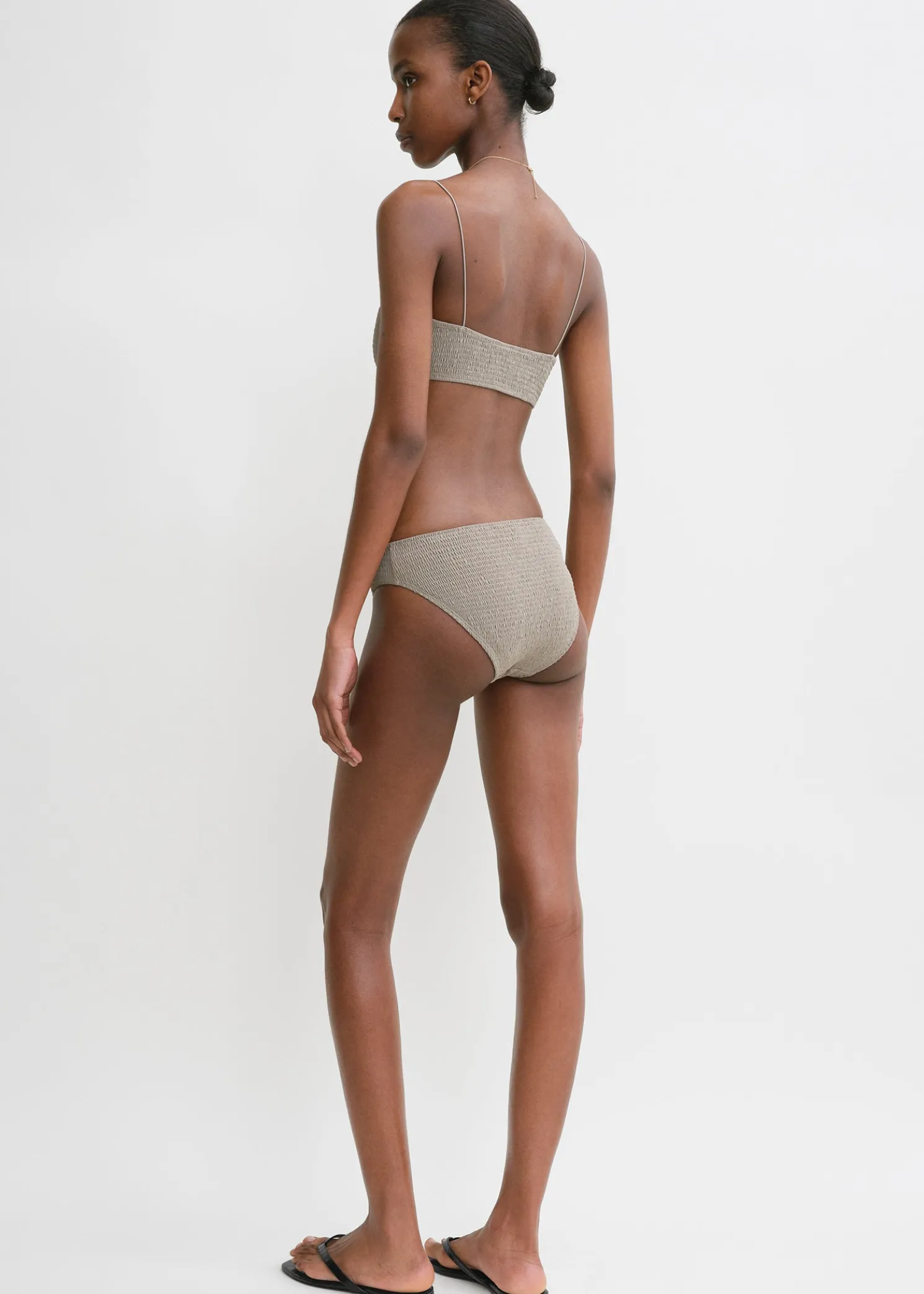 Smocked bikini top dove