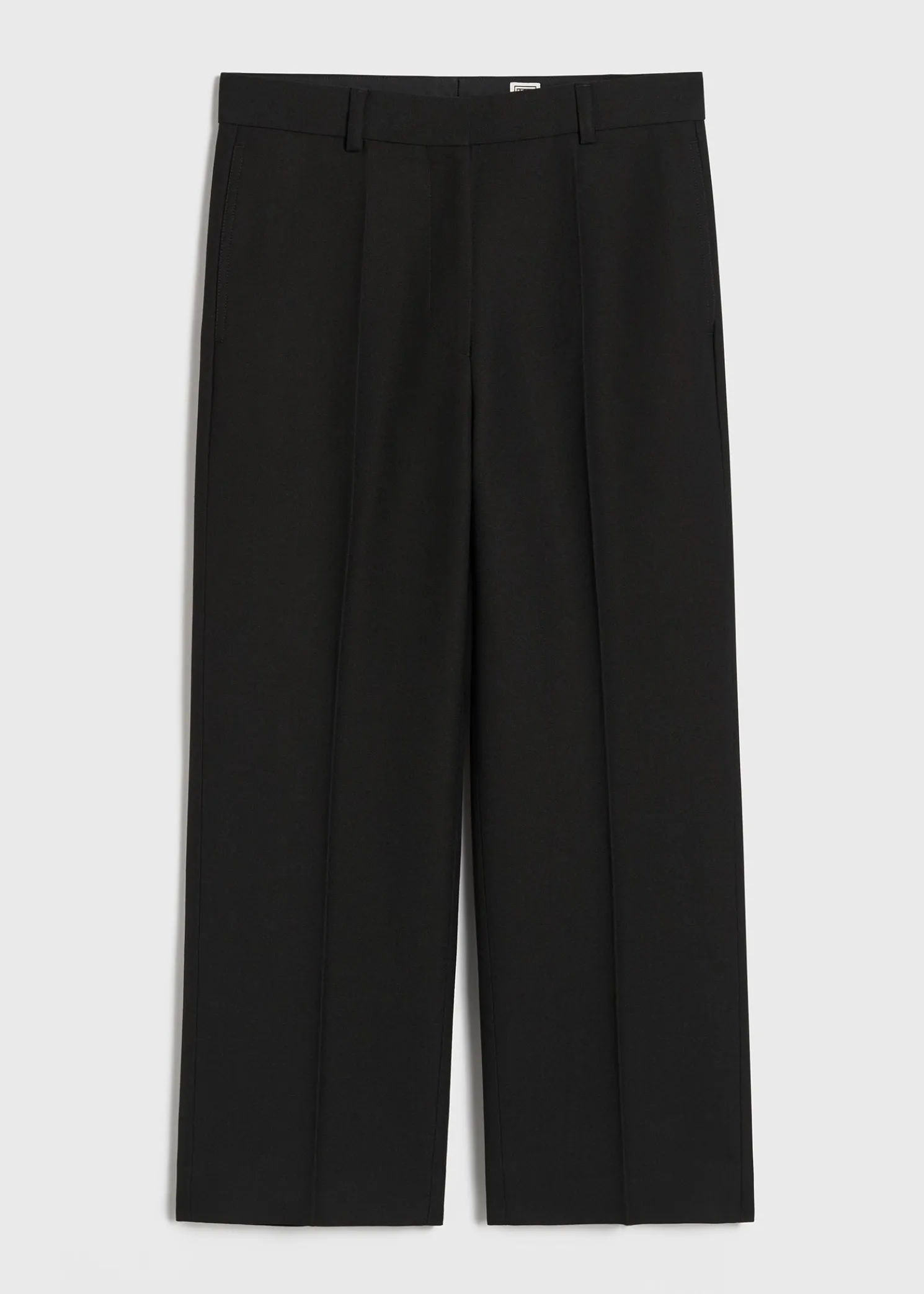 Straight cropped trousers black