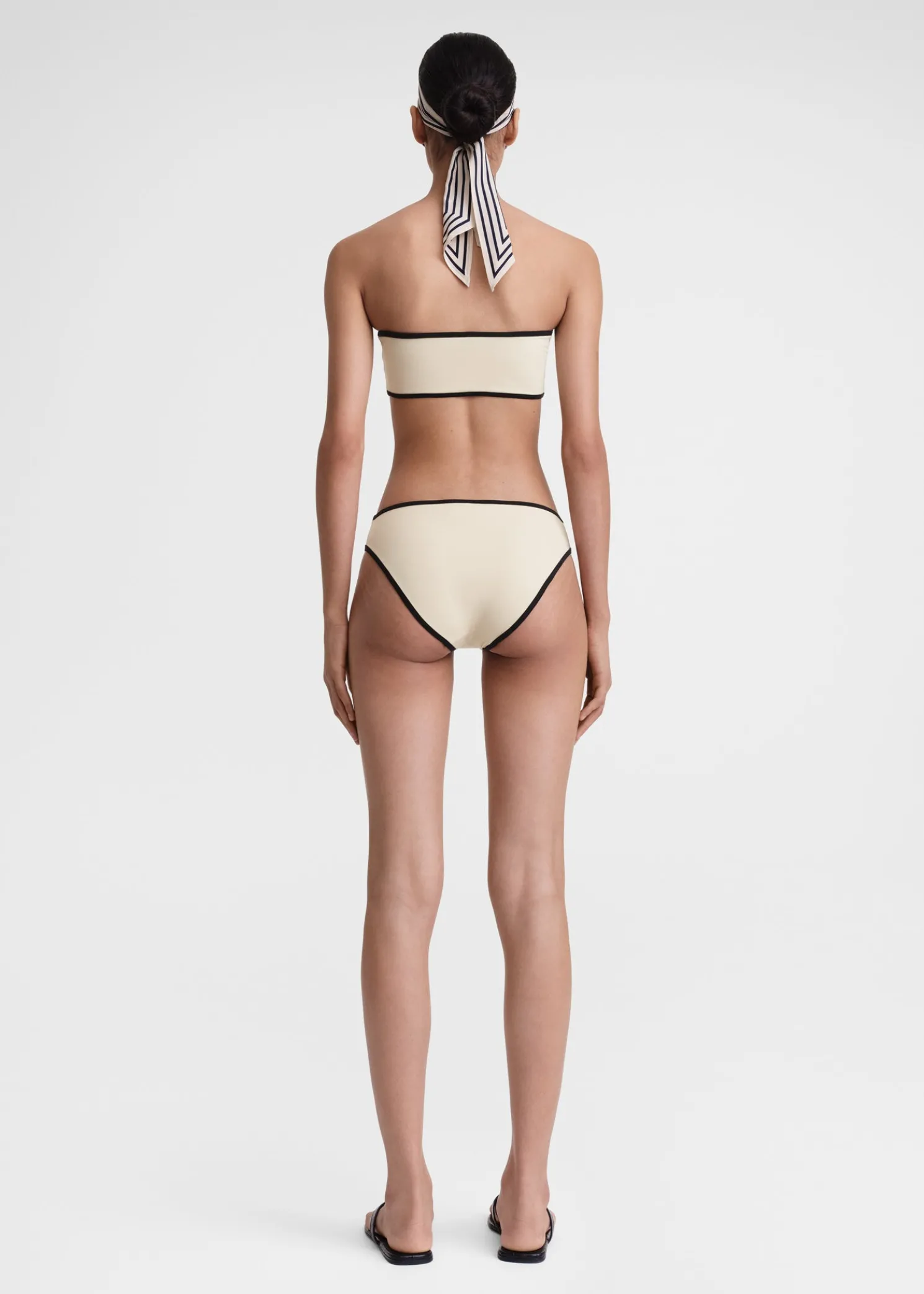 Stripe edge bikini bottoms light hay