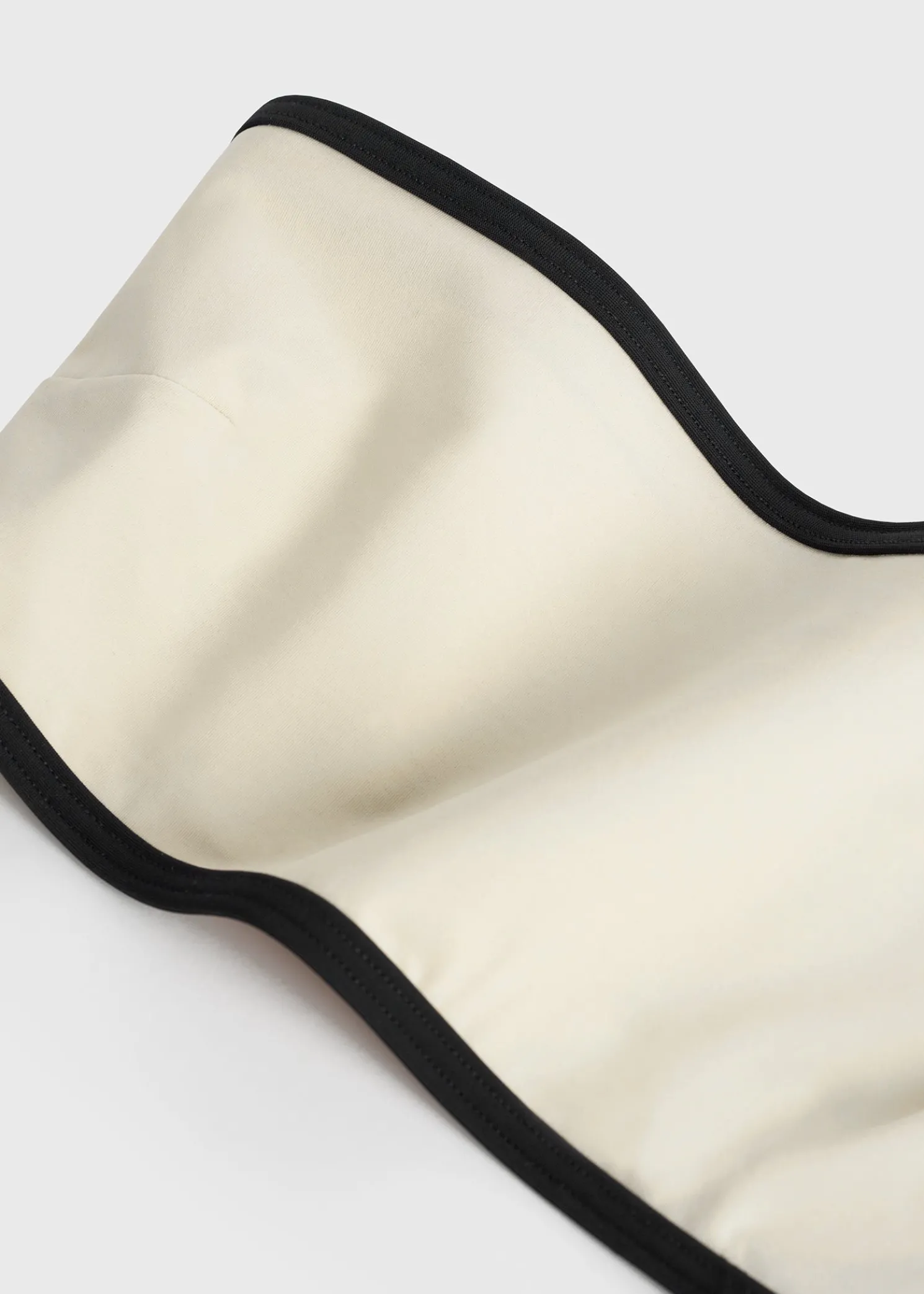 Stripe edge strapless bikini top light hay