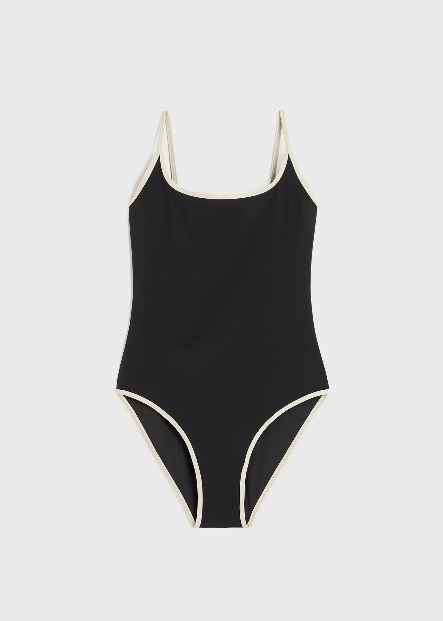 Stripe edge swimsuit black