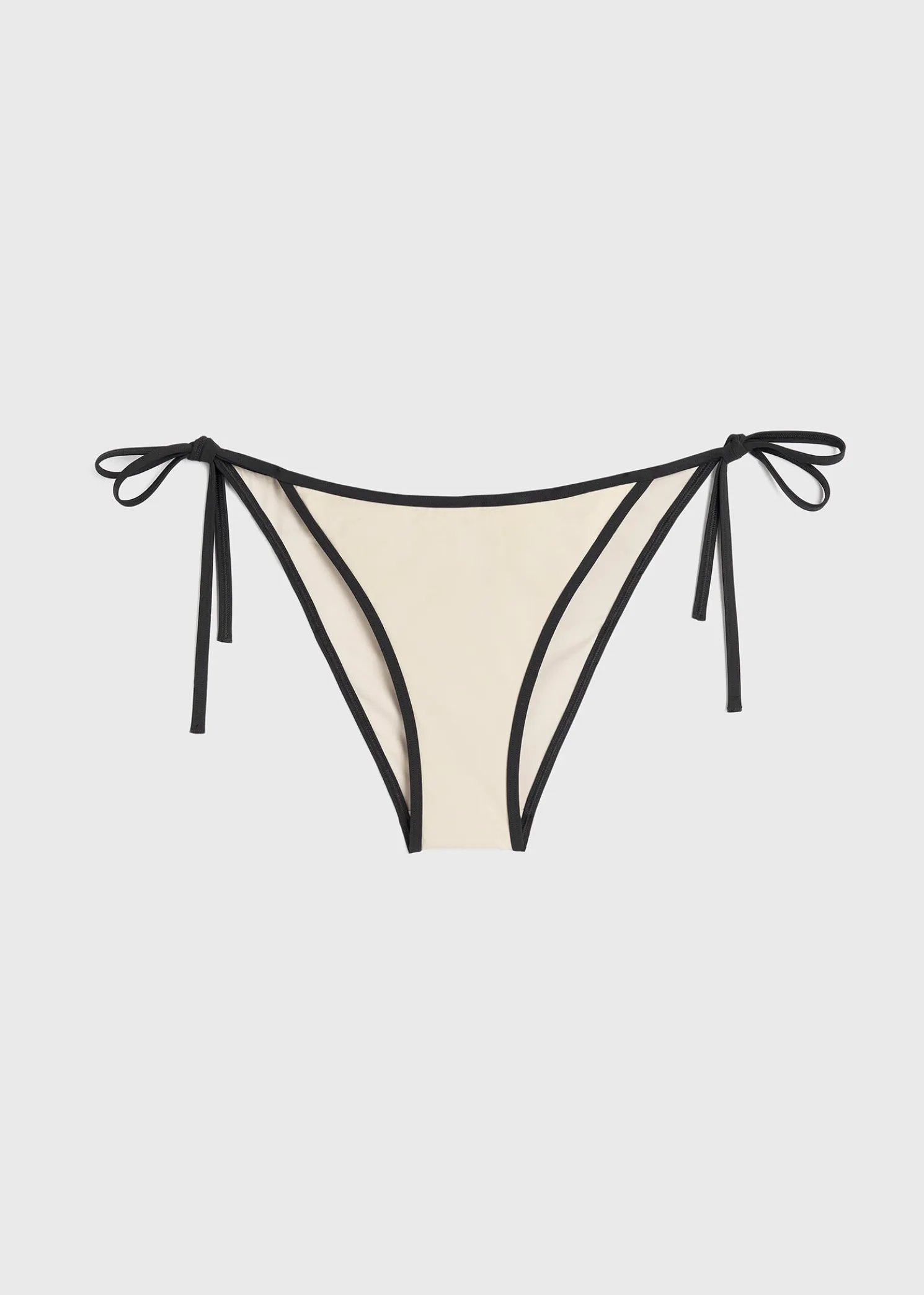 Stripe tie bikini bottoms light hay