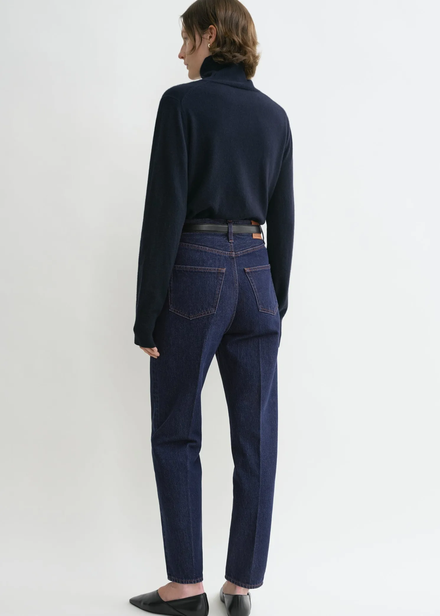 Tapered leg denim dark indigo