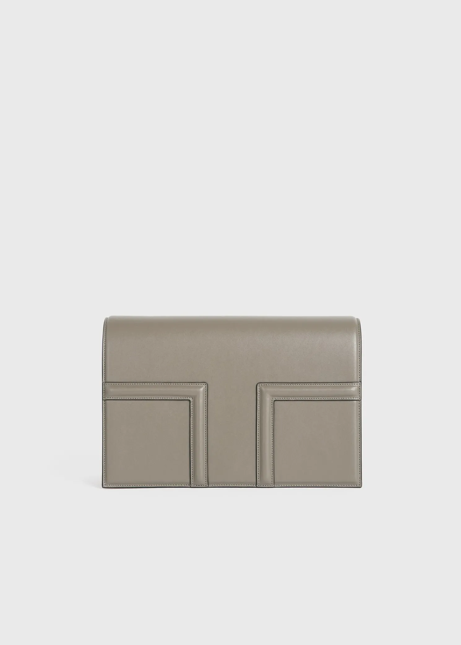 T-Flap leather bag taupe