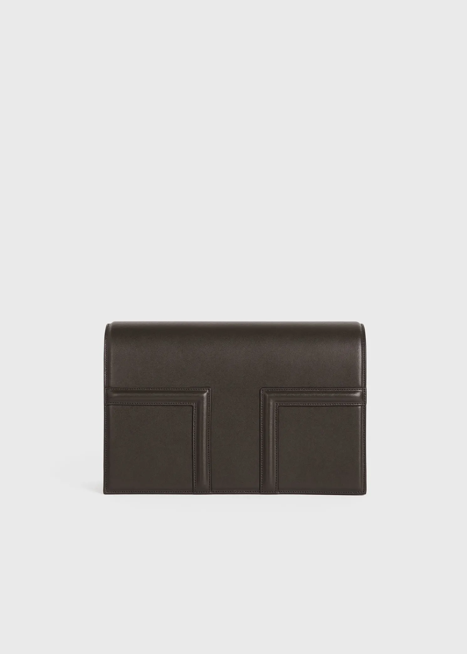 T-Flap leather bag coffee