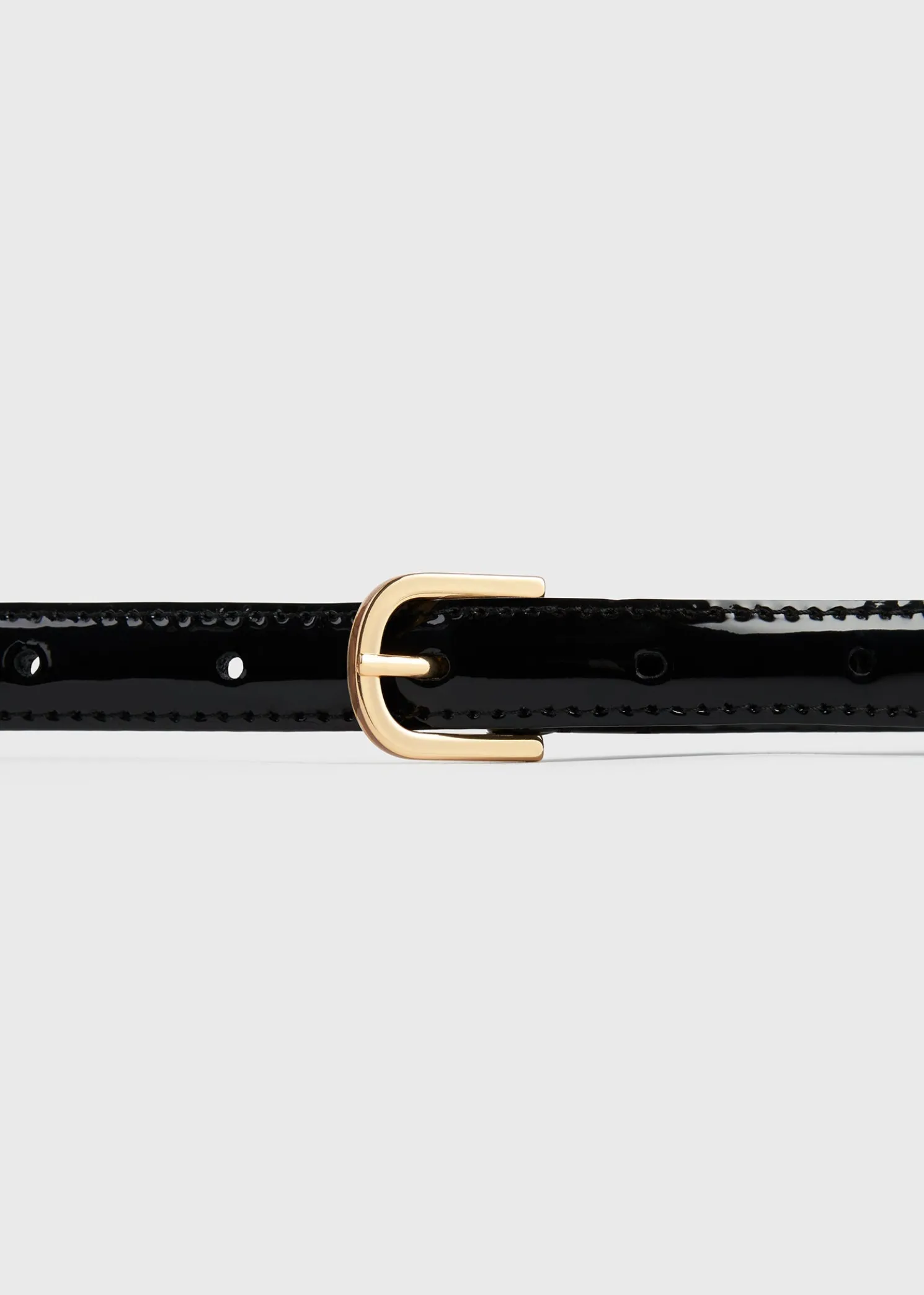 Thin patent belt black