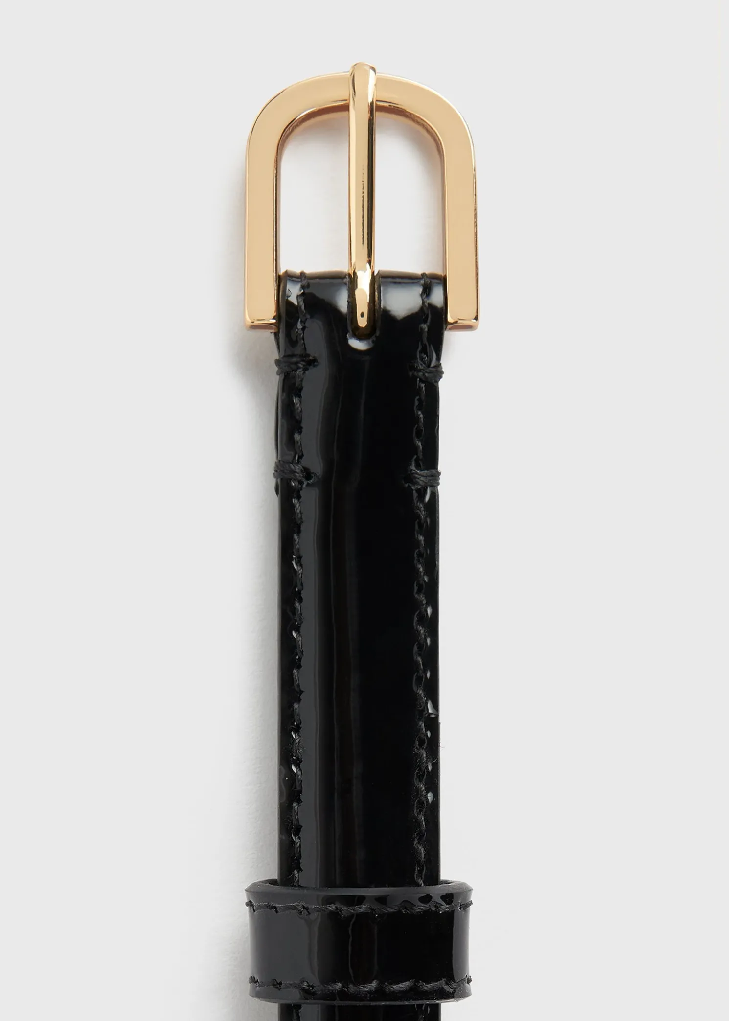 Thin patent belt black