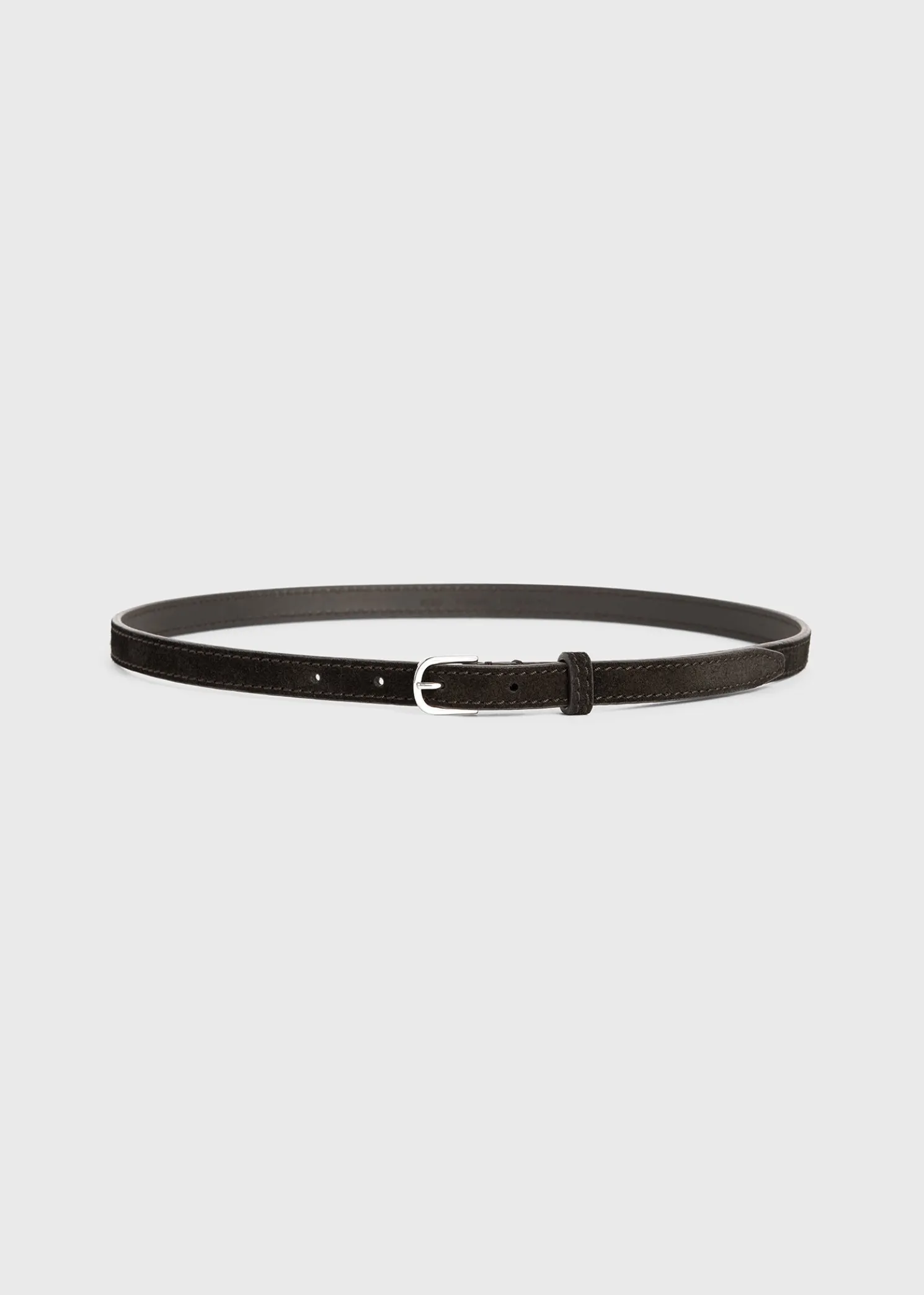 Thin suede belt espresso