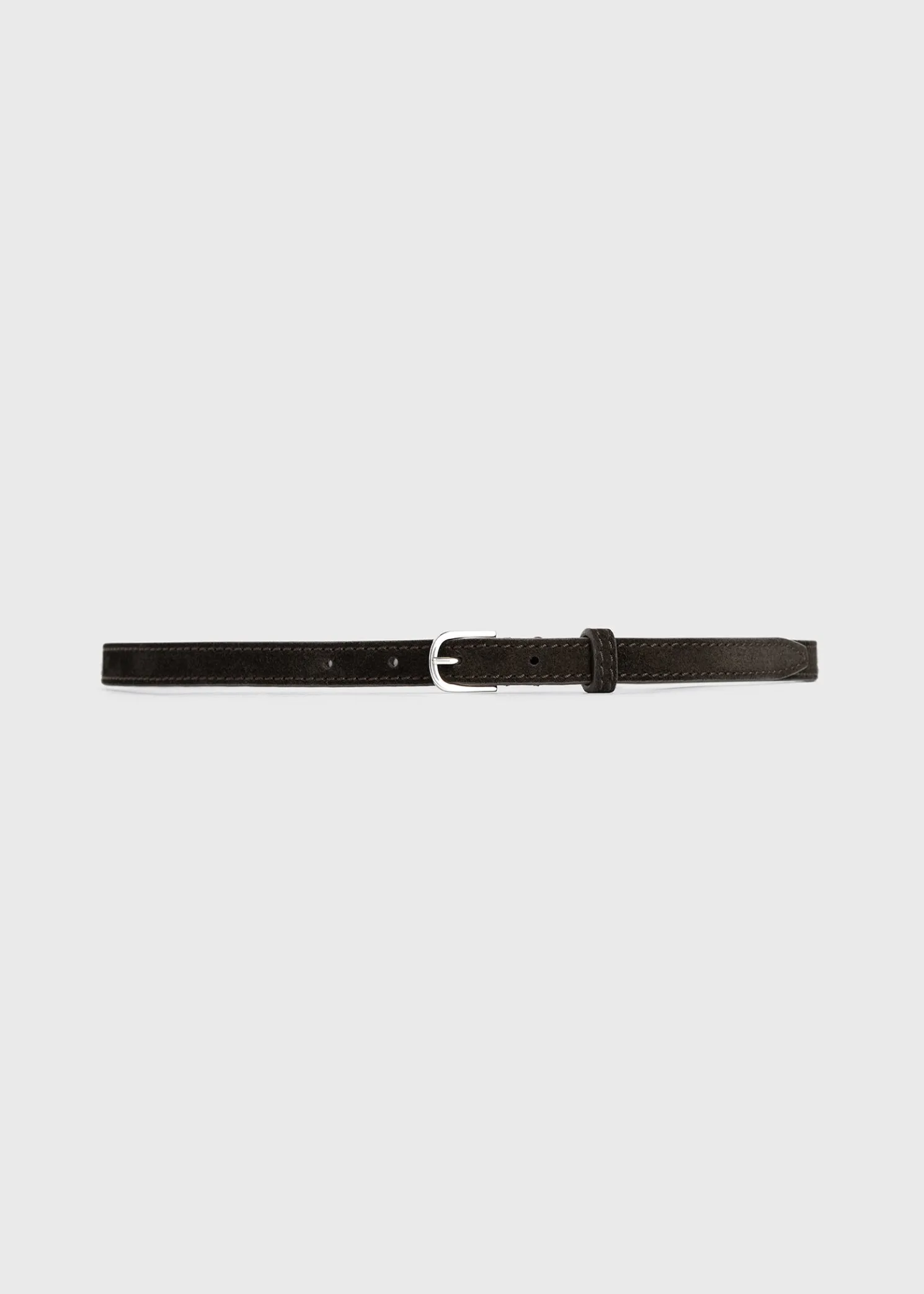 Thin suede belt espresso