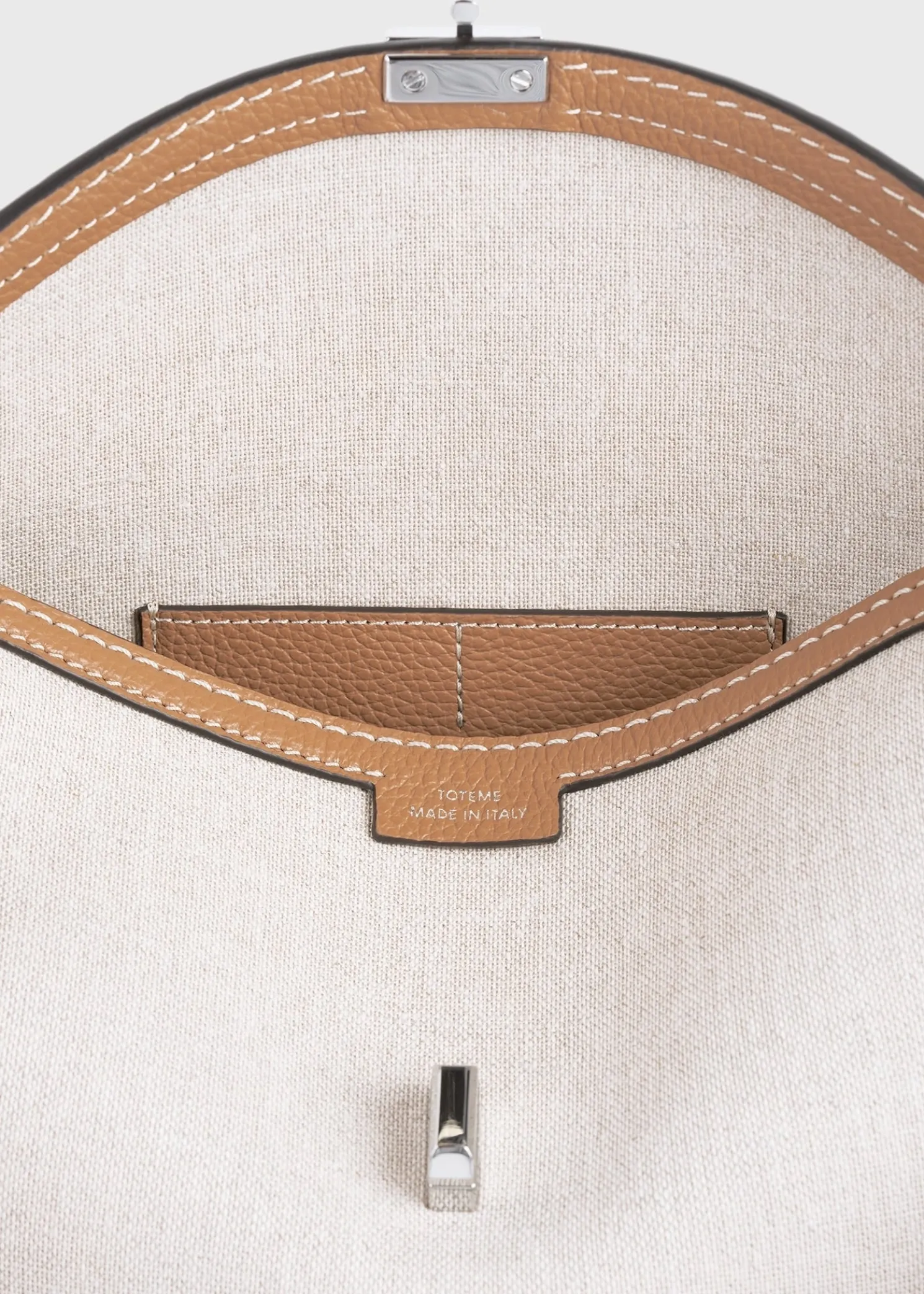 T-Lock canvas clutch ecru/tan