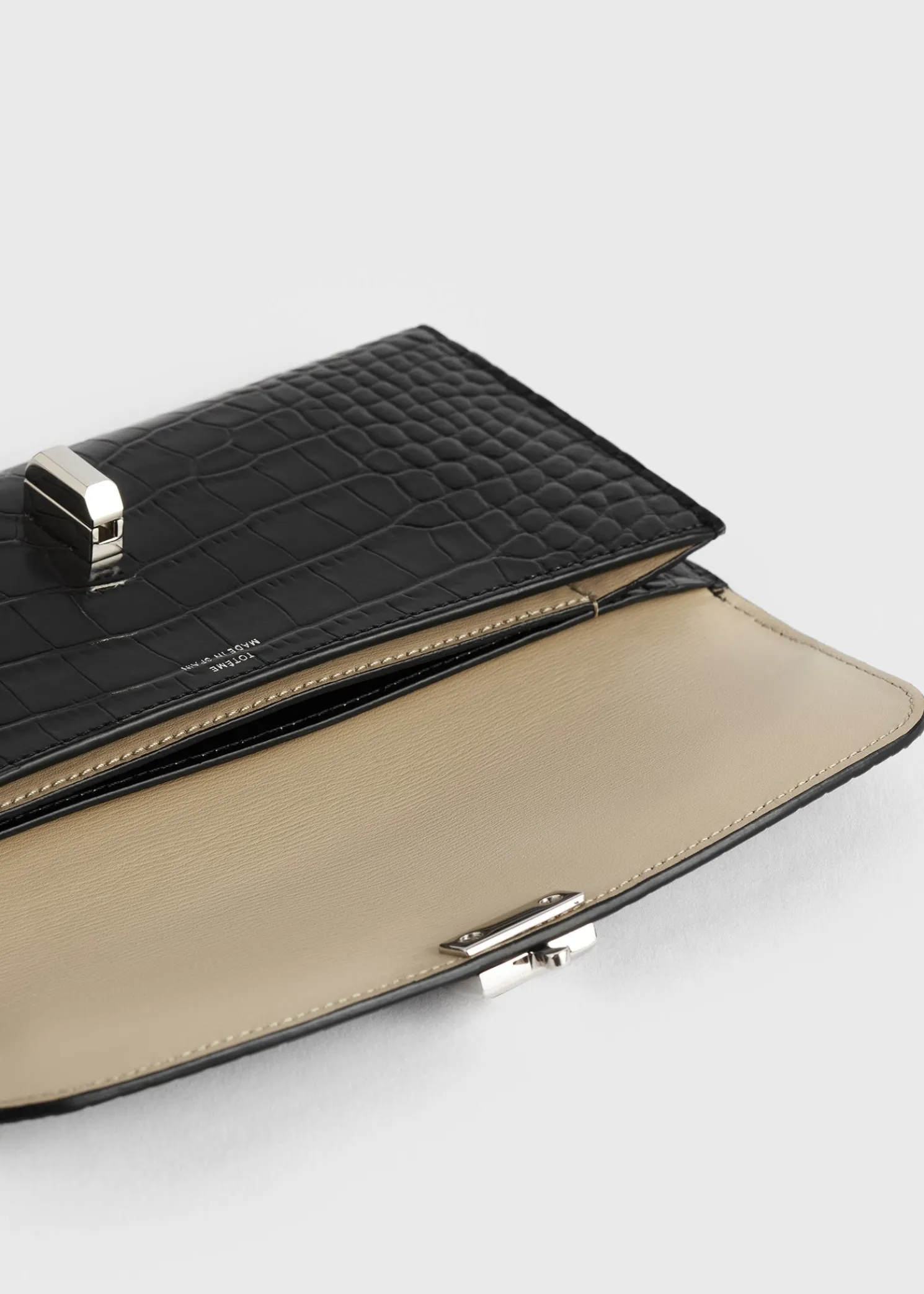 T-Lock croco-embossed wallet black