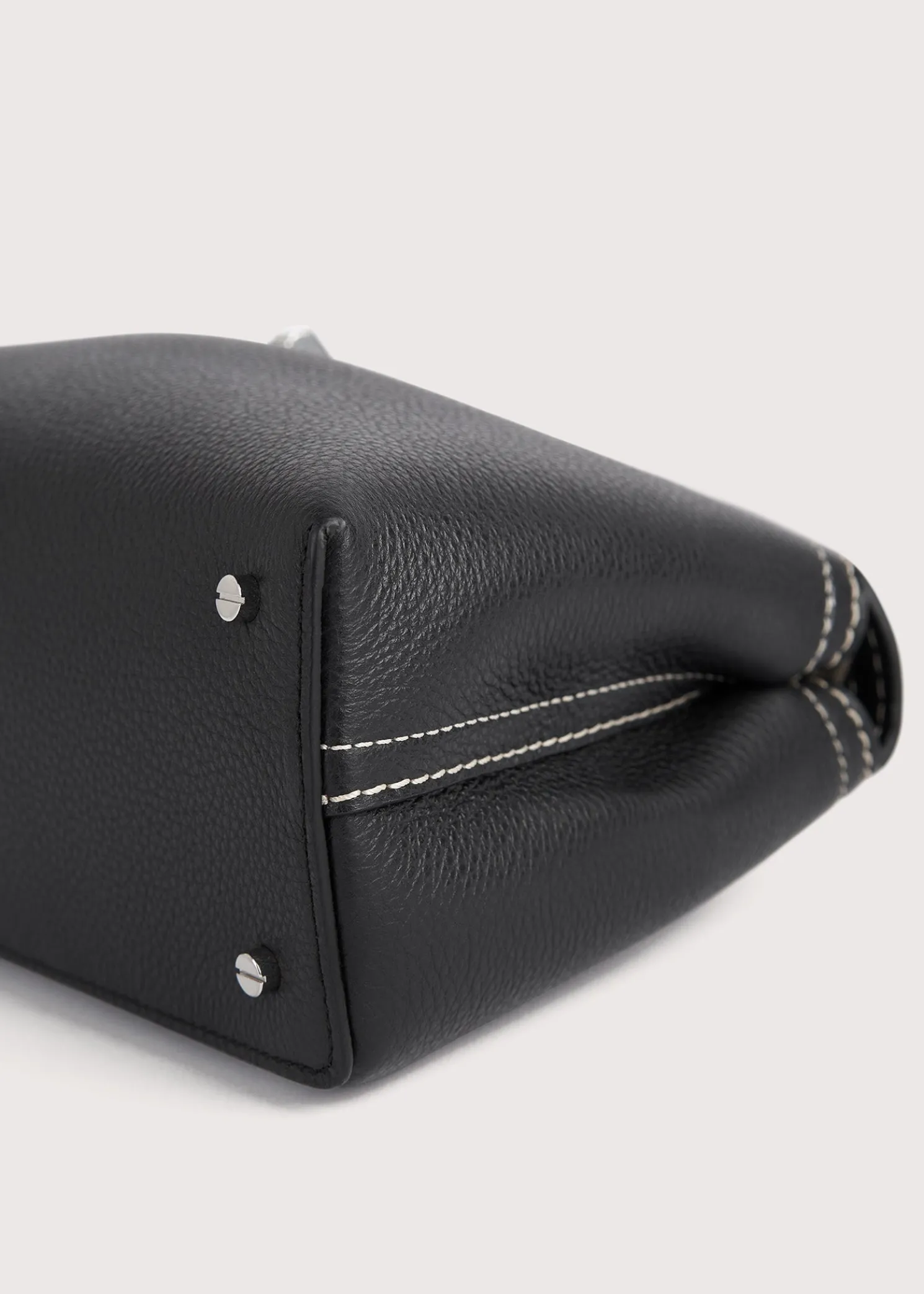 T-Lock grained-leather clutch black