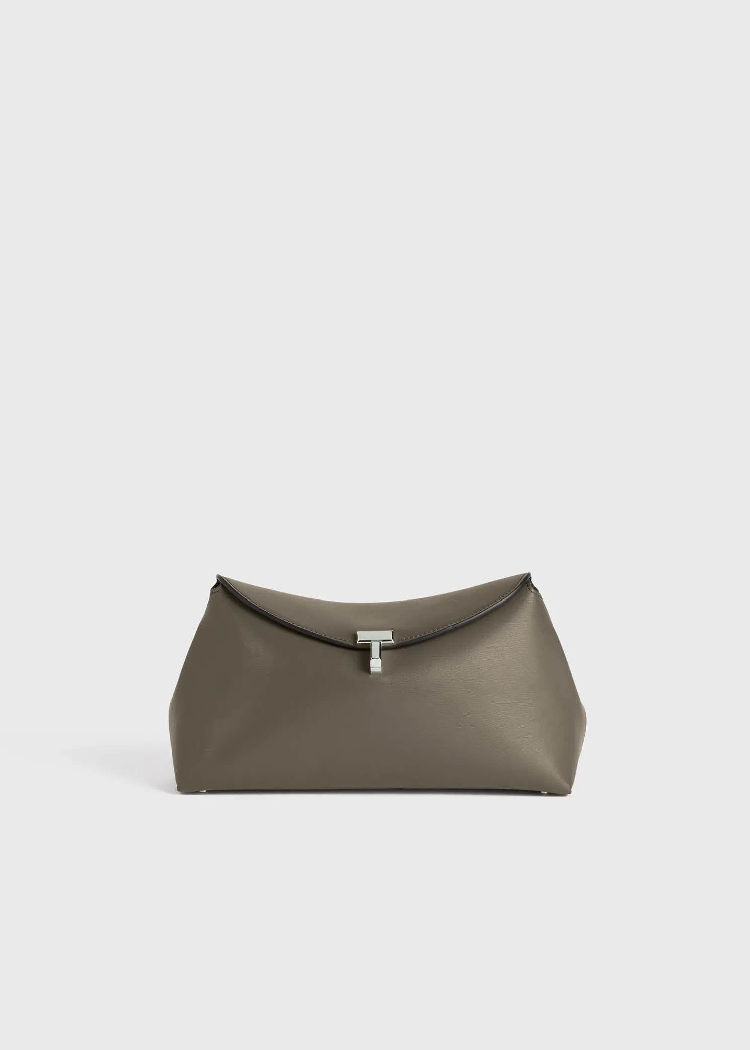 T-Lock leather clutch ash