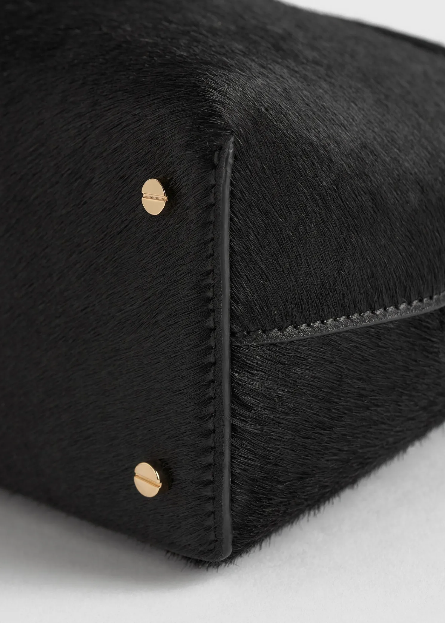 T-Lock pony hair clutch black