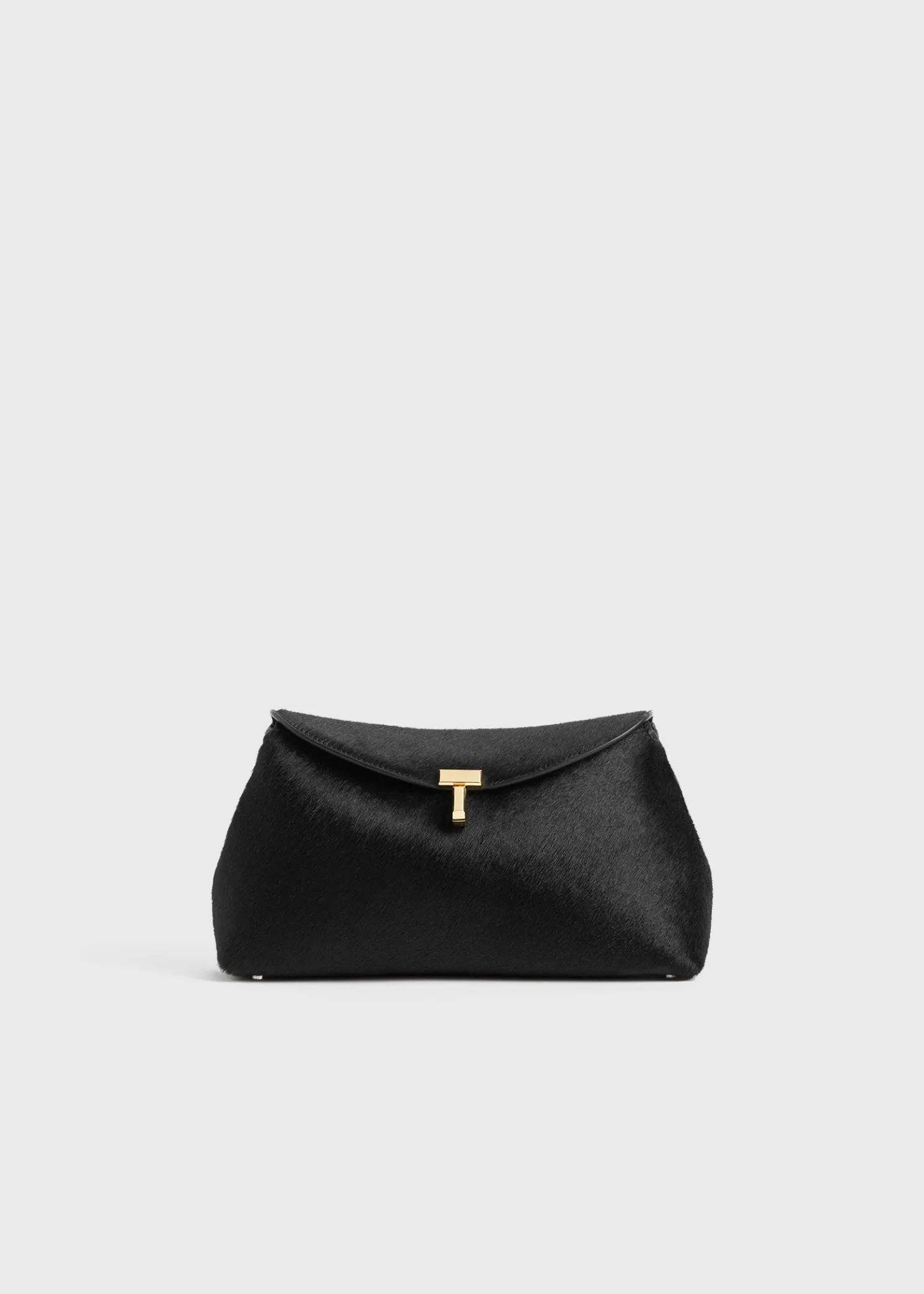 T-Lock pony hair clutch black