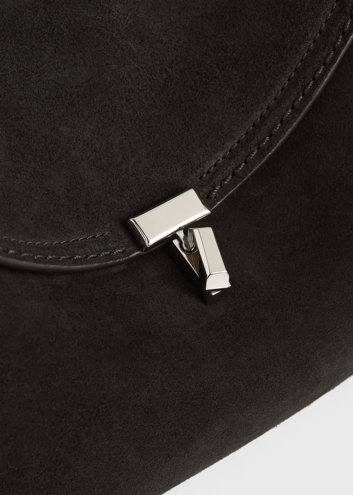 T-Lock suede clutch espresso