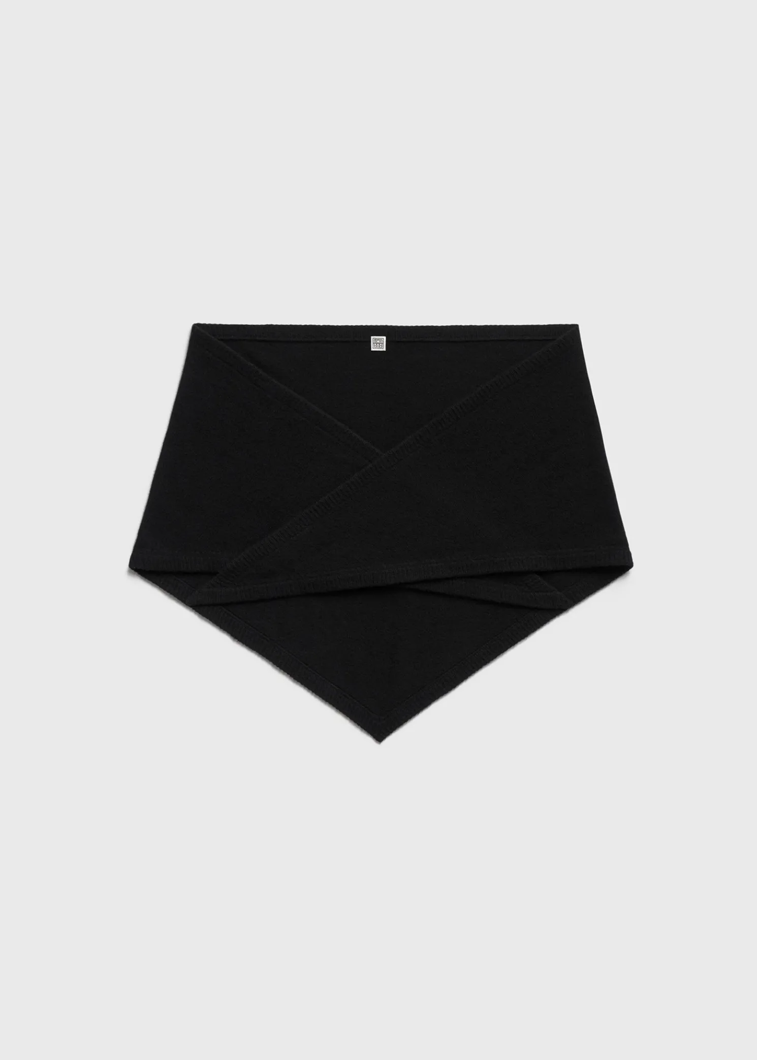 Triangle wool cashmere scarf black