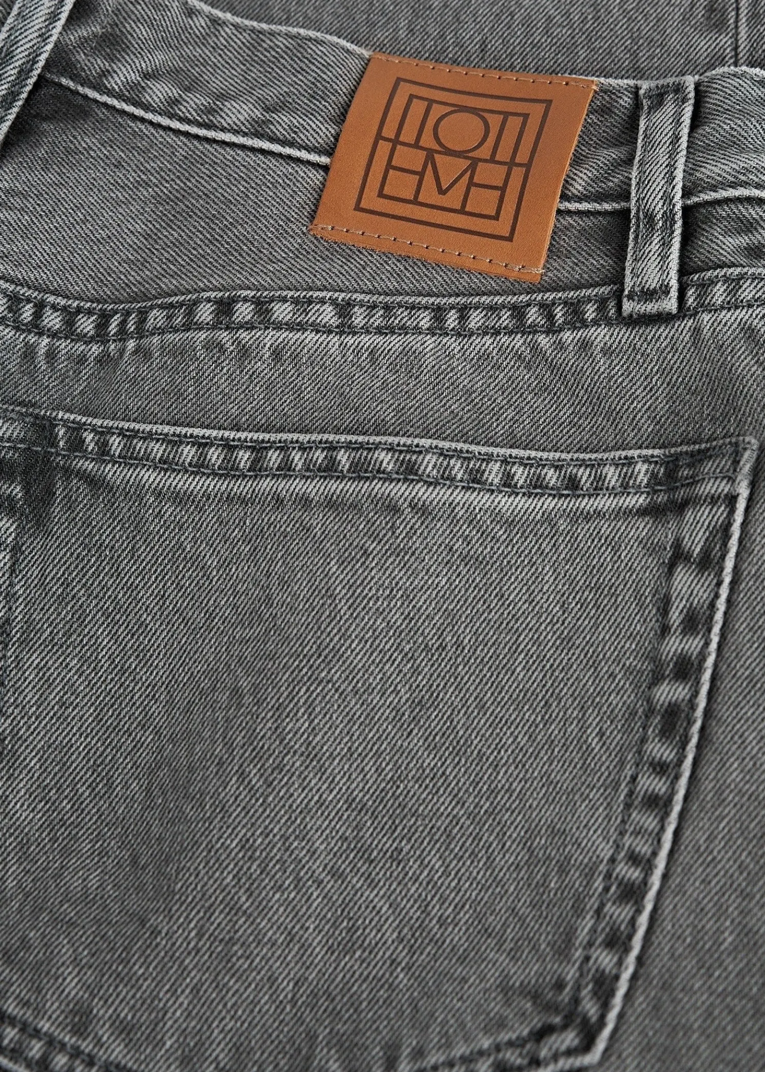 Twisted seam denim full length mid grey