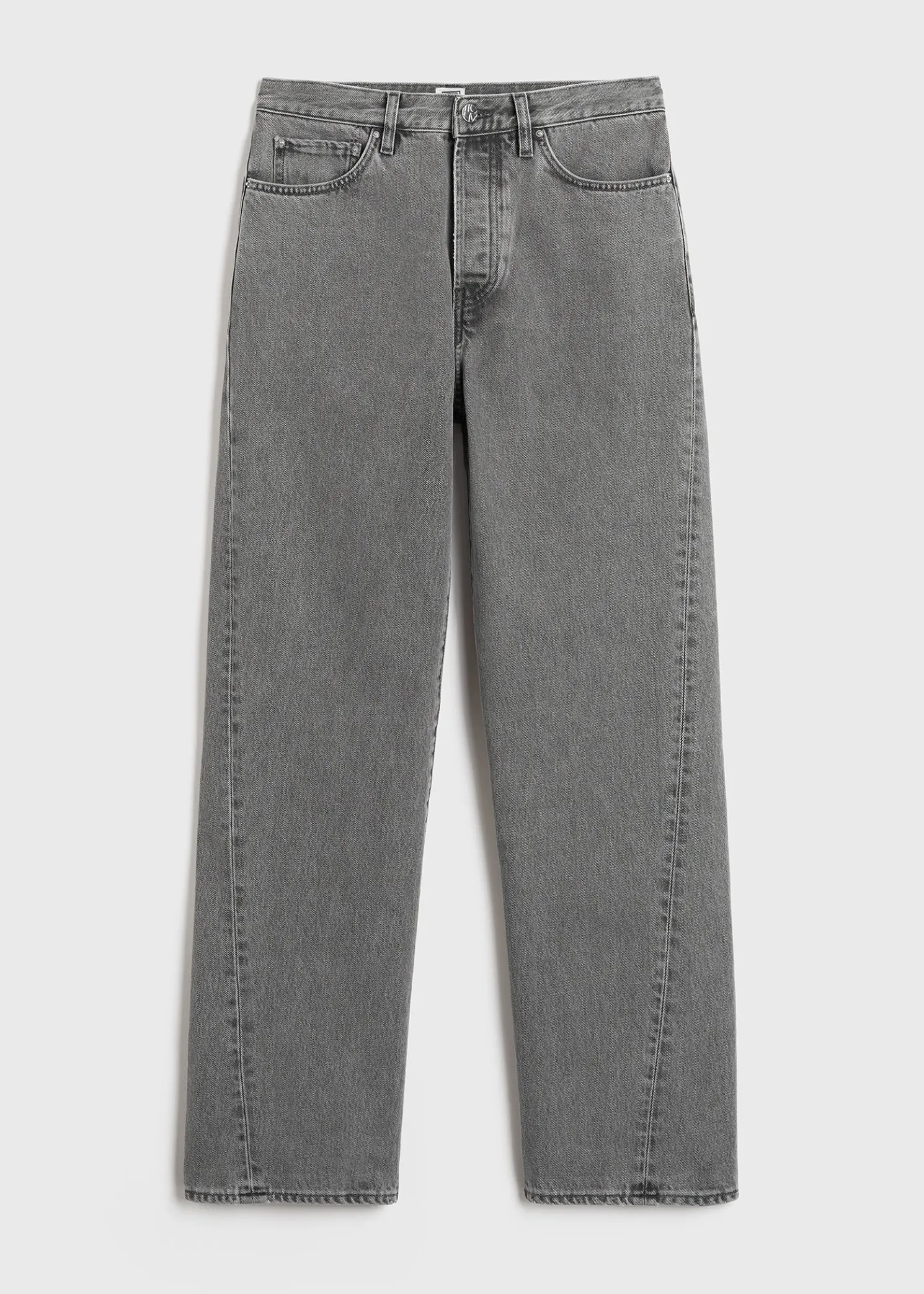 Twisted seam denim full length mid grey