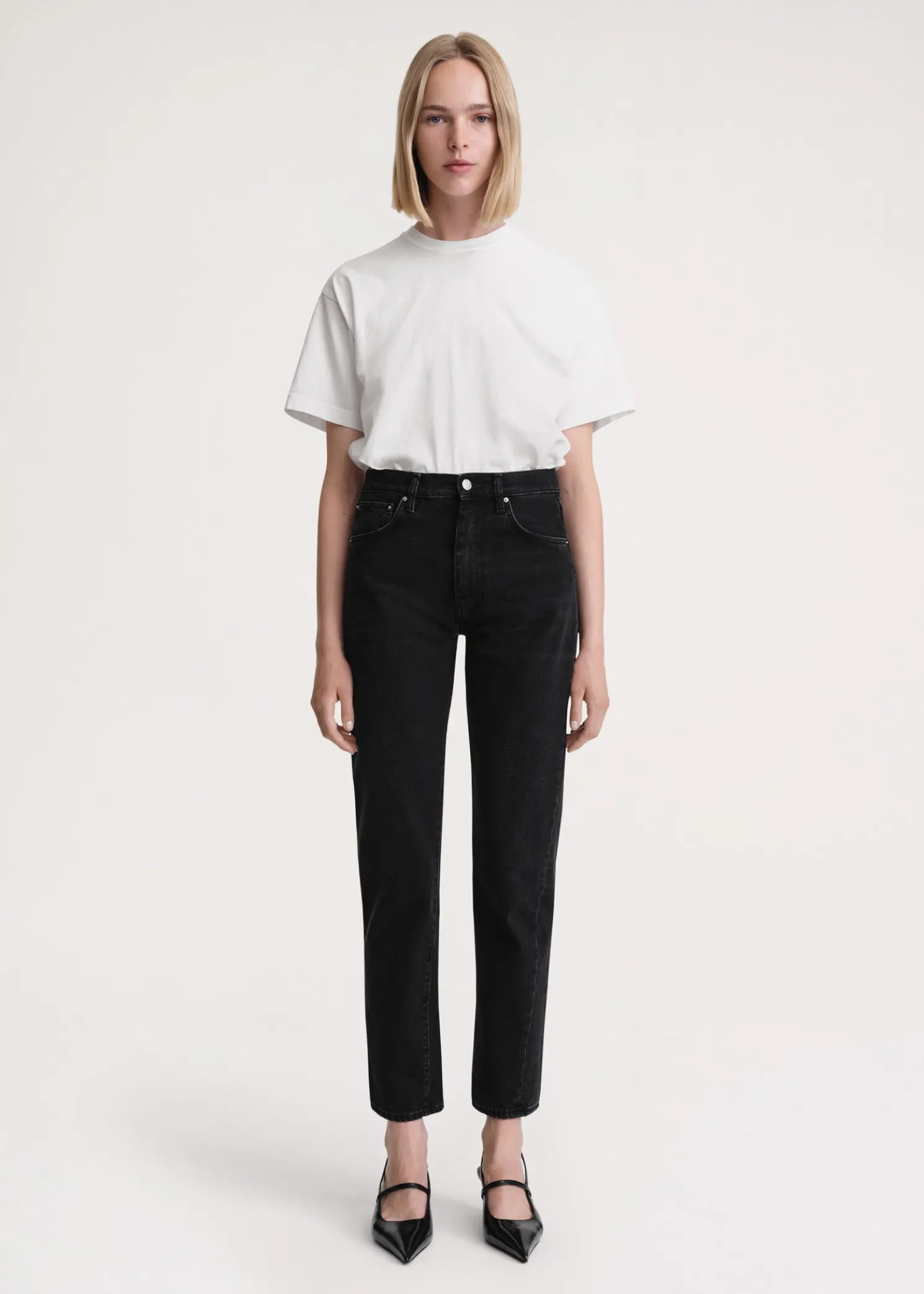 Twisted seam denim faded black