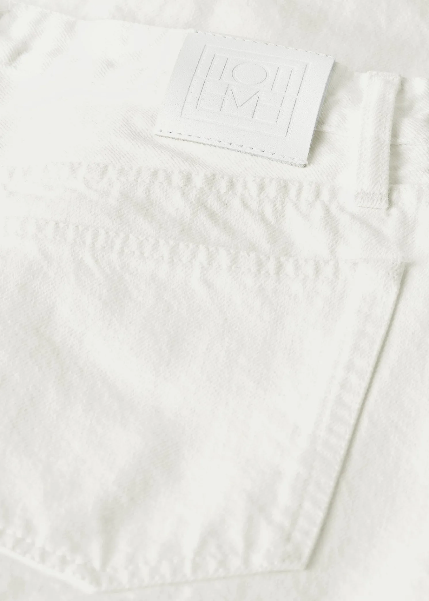 Twisted seam denim full length off-white