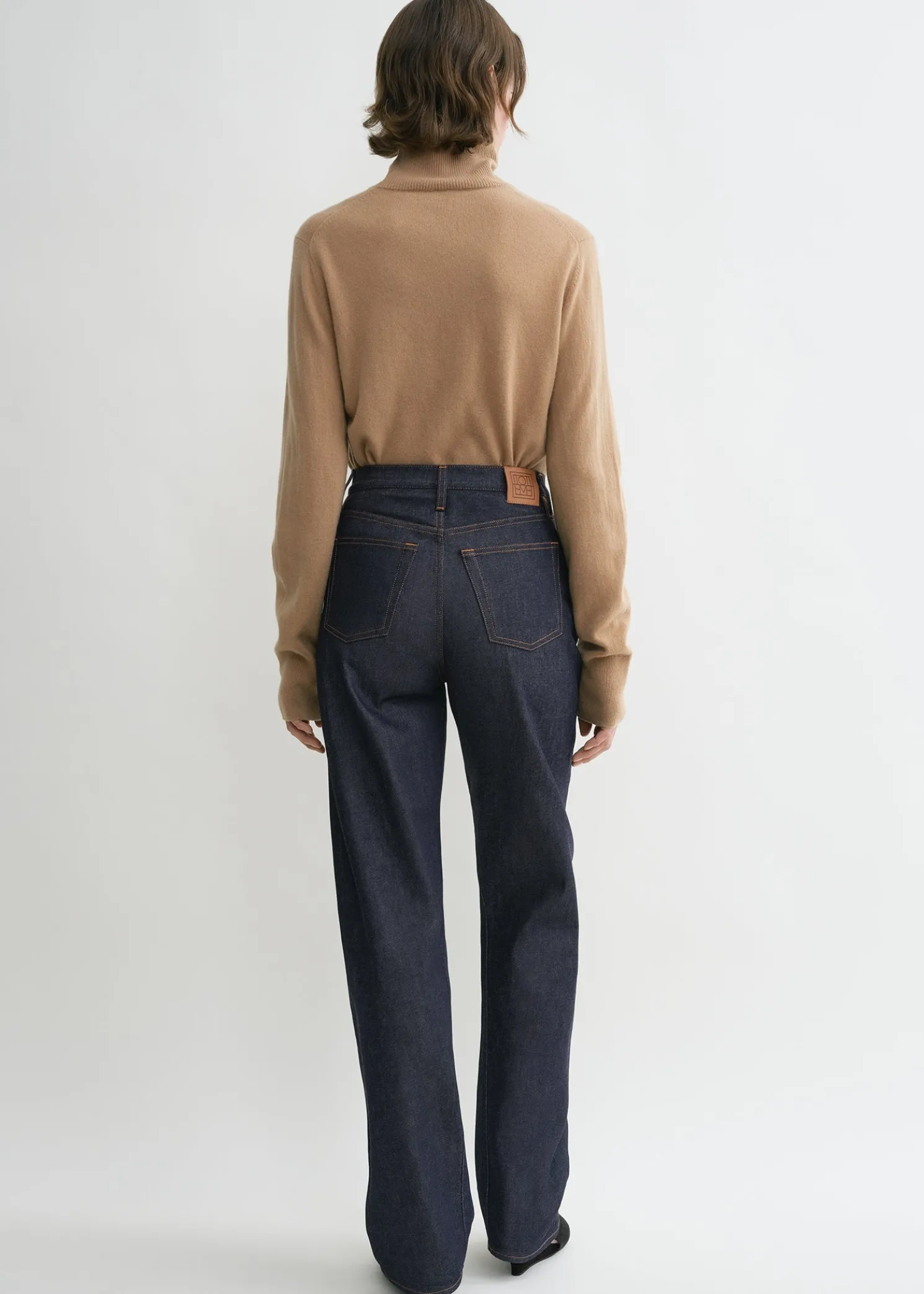 Twisted seam denim full length raw