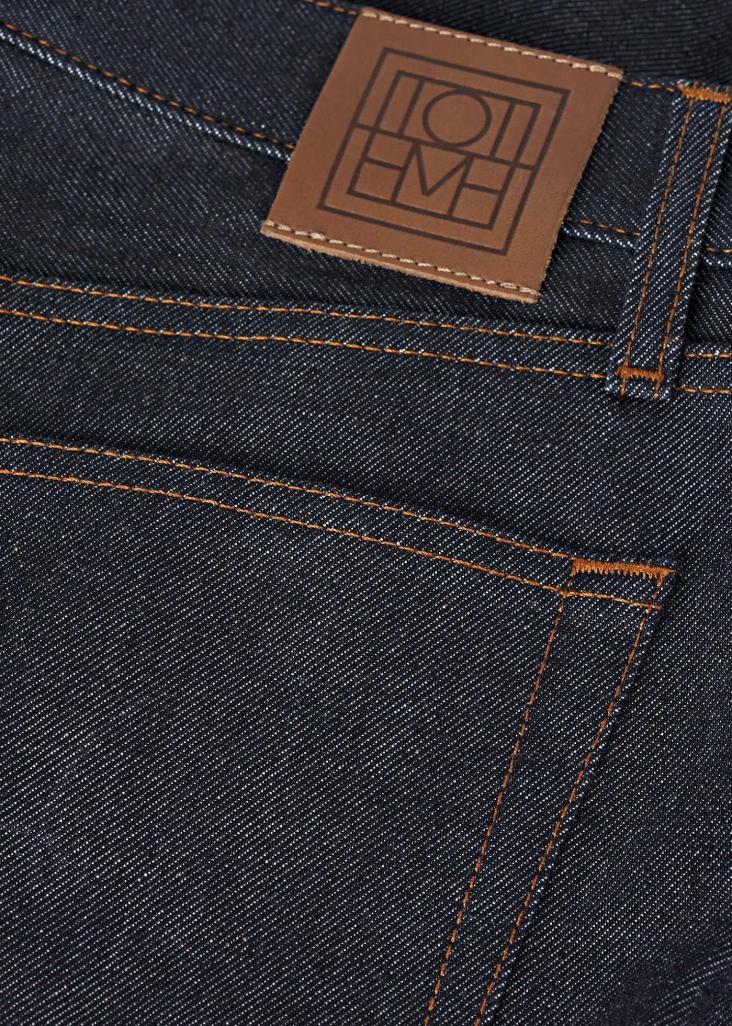 Twisted seam denim full length raw