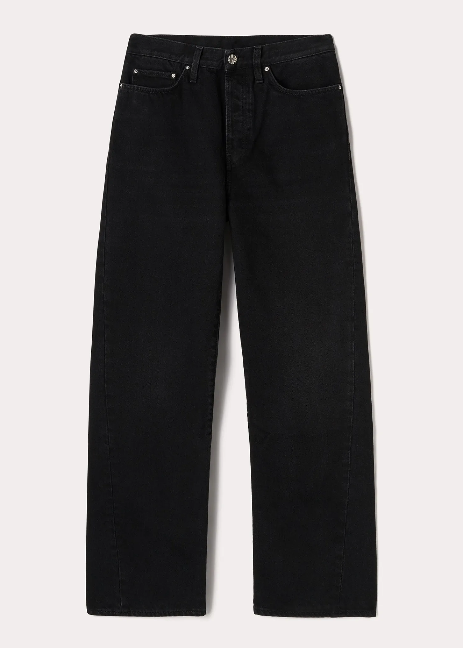 Twisted seam denim full length faded black