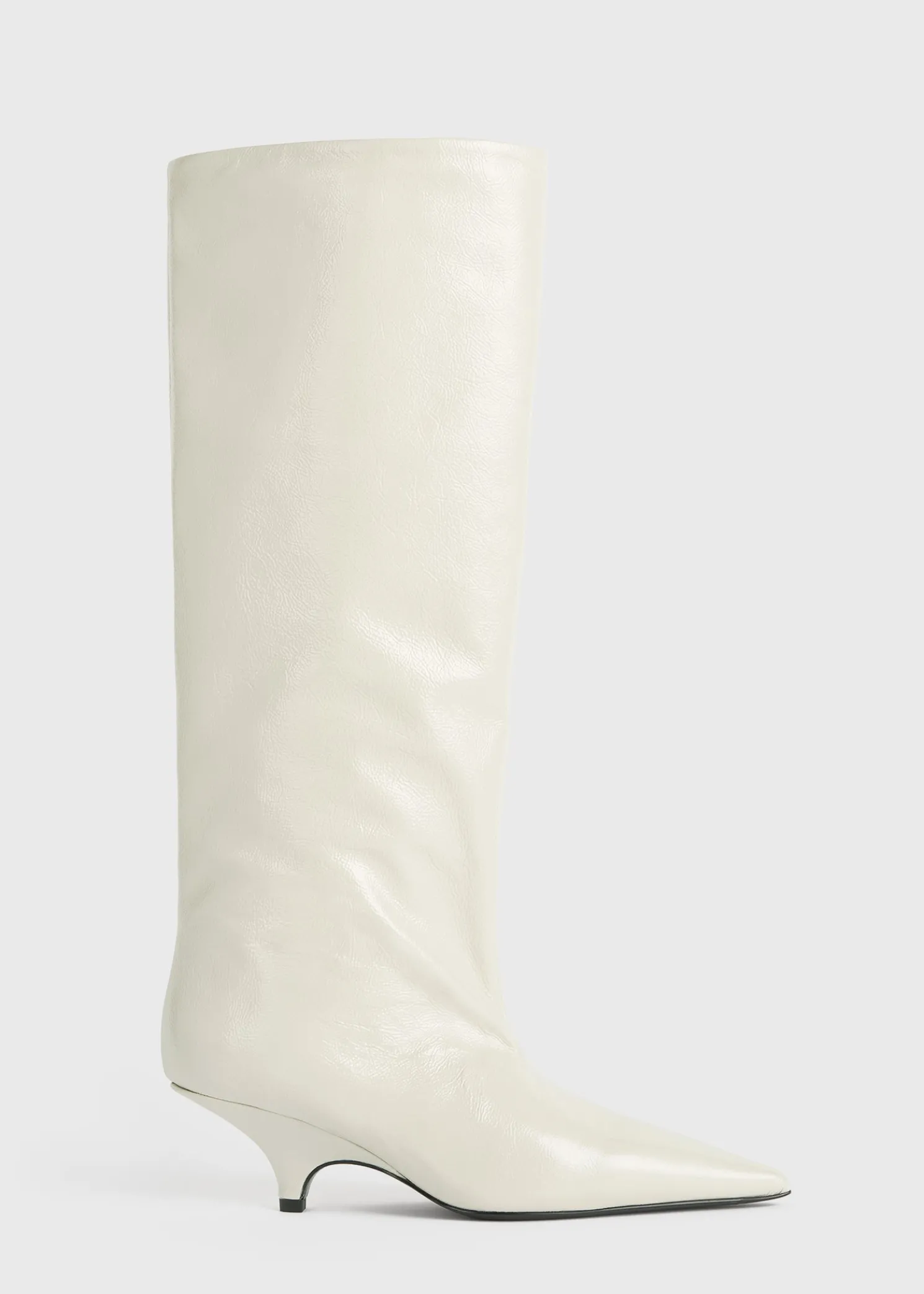 Wedge-heel Naplack boots bleached sand