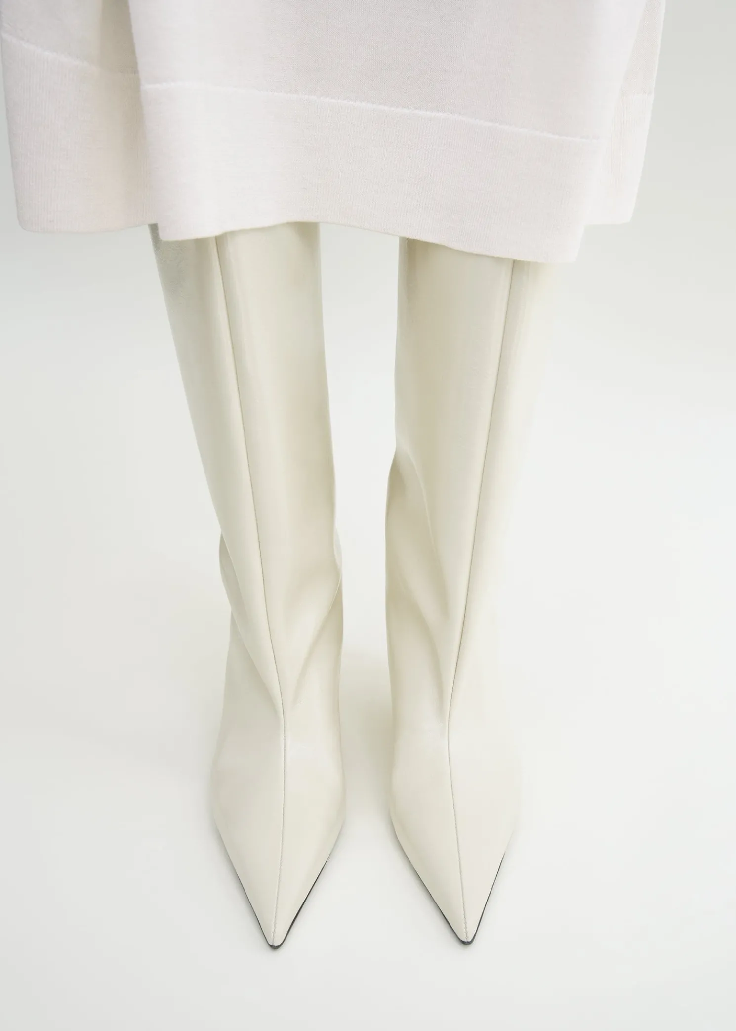 Wedge-heel Naplack boots bleached sand