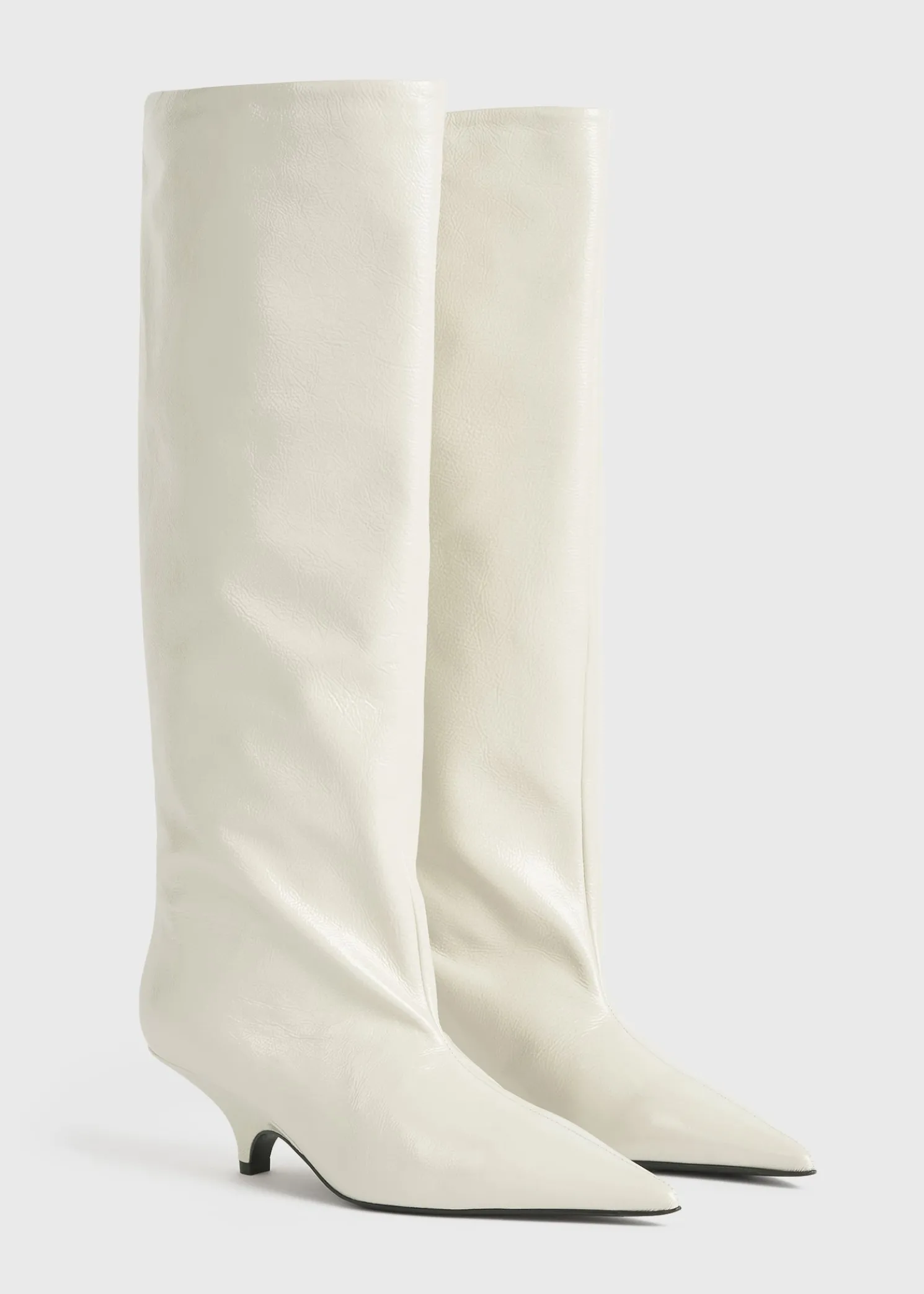 Wedge-heel Naplack boots bleached sand