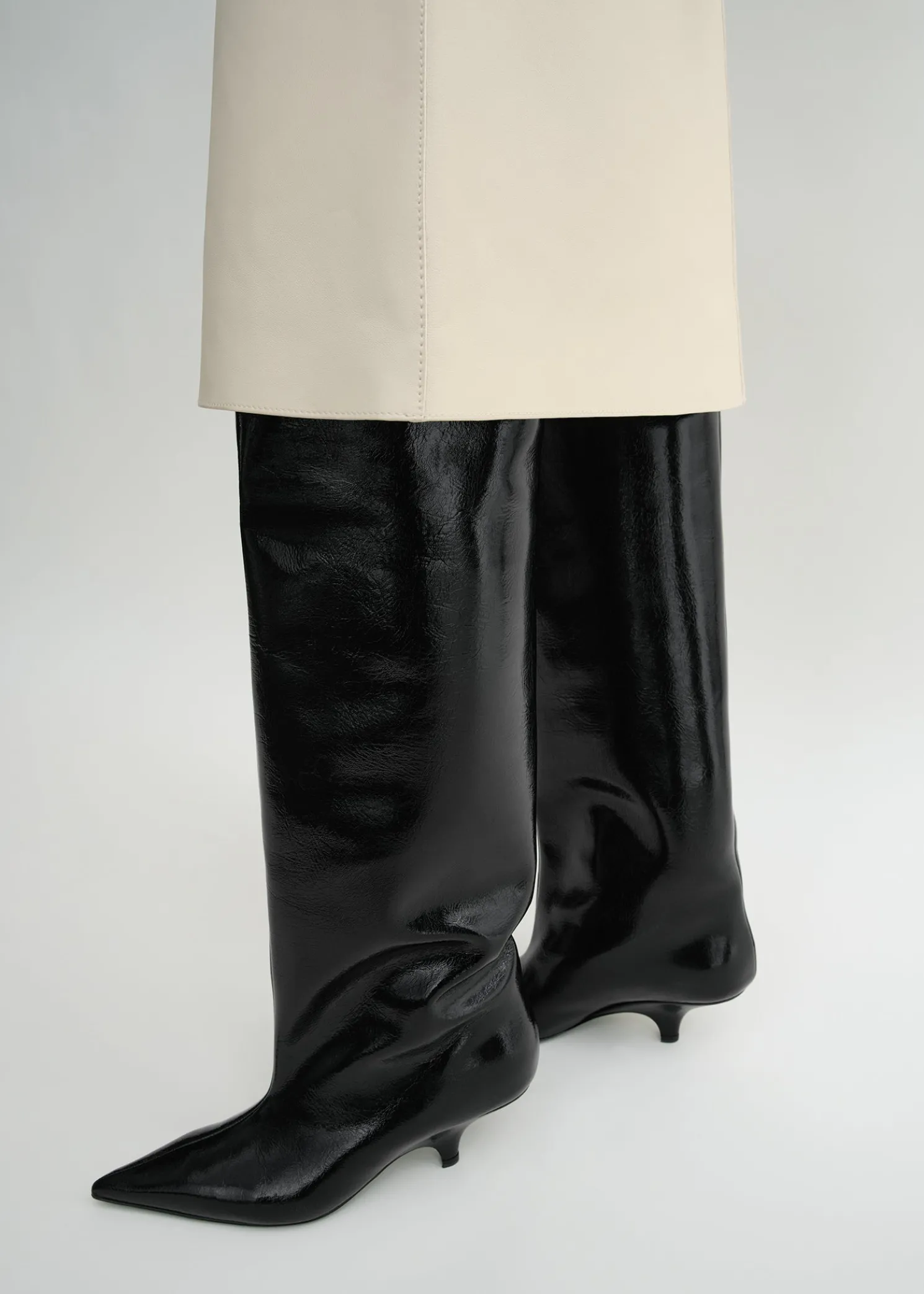 Wedge-heel Naplack boots black