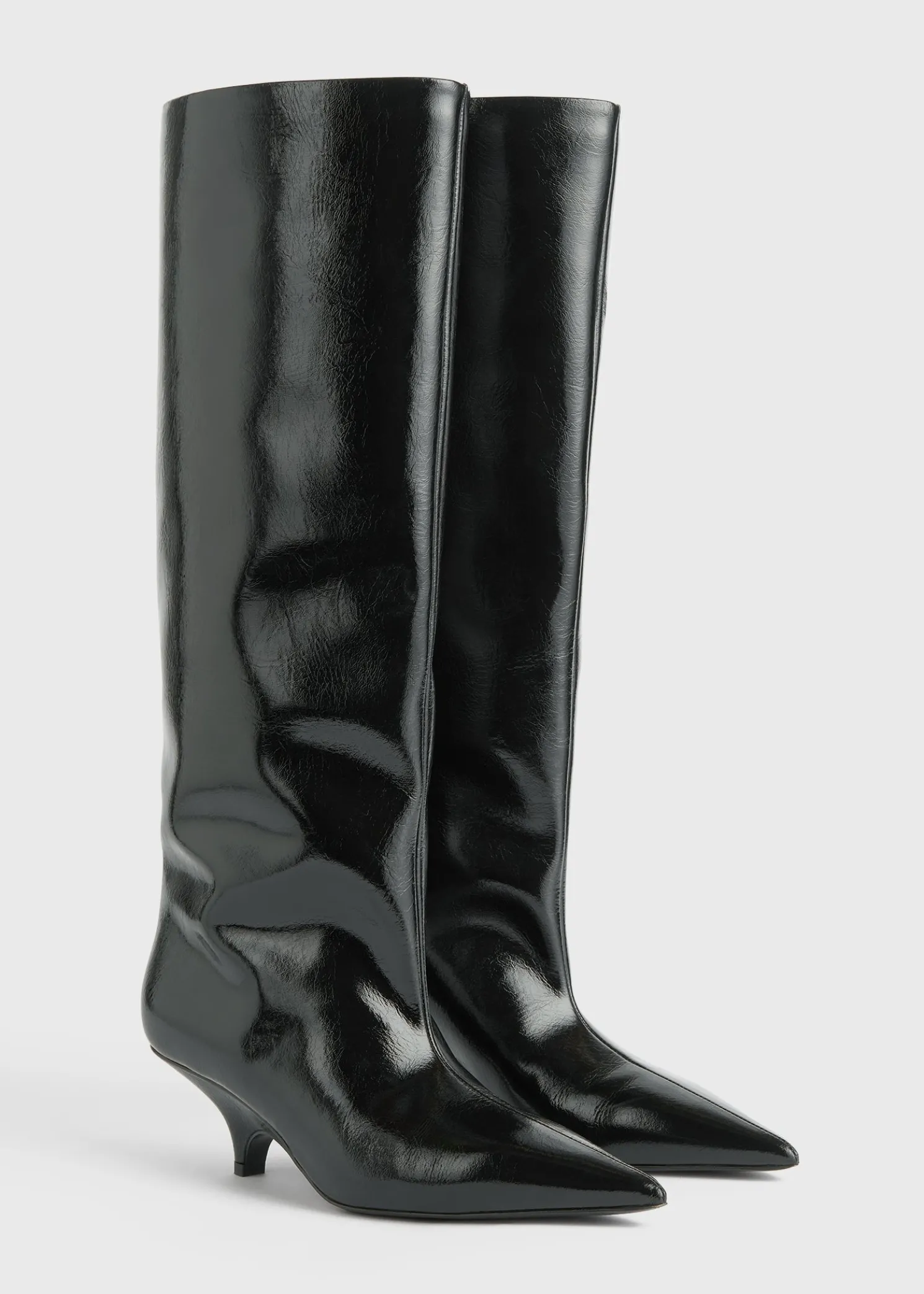 Wedge-heel Naplack boots black