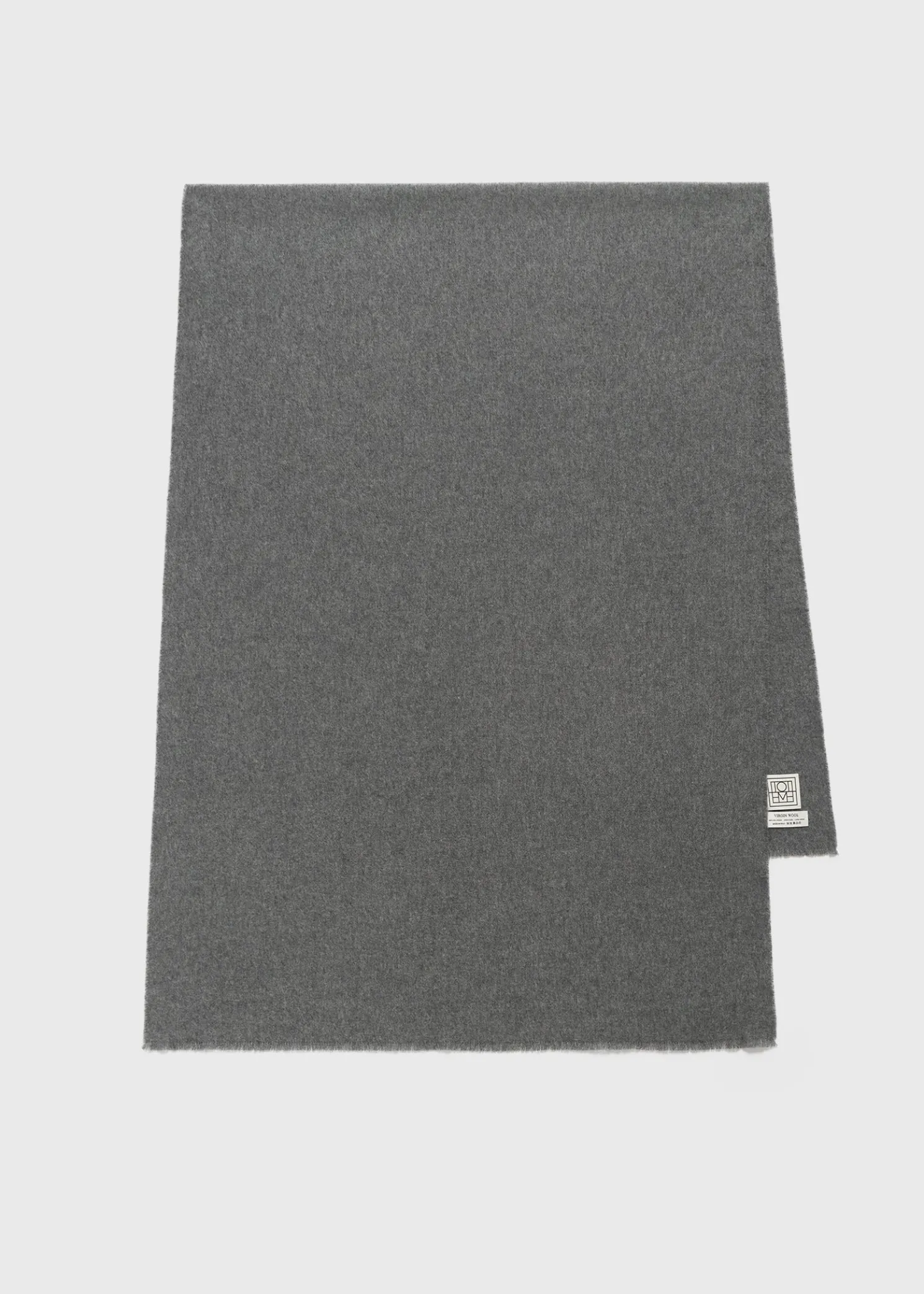 Wide classic wool scarf mid grey