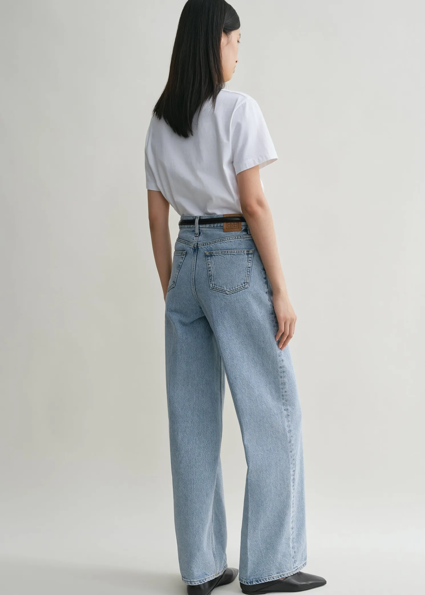 Wide leg denim cool blue