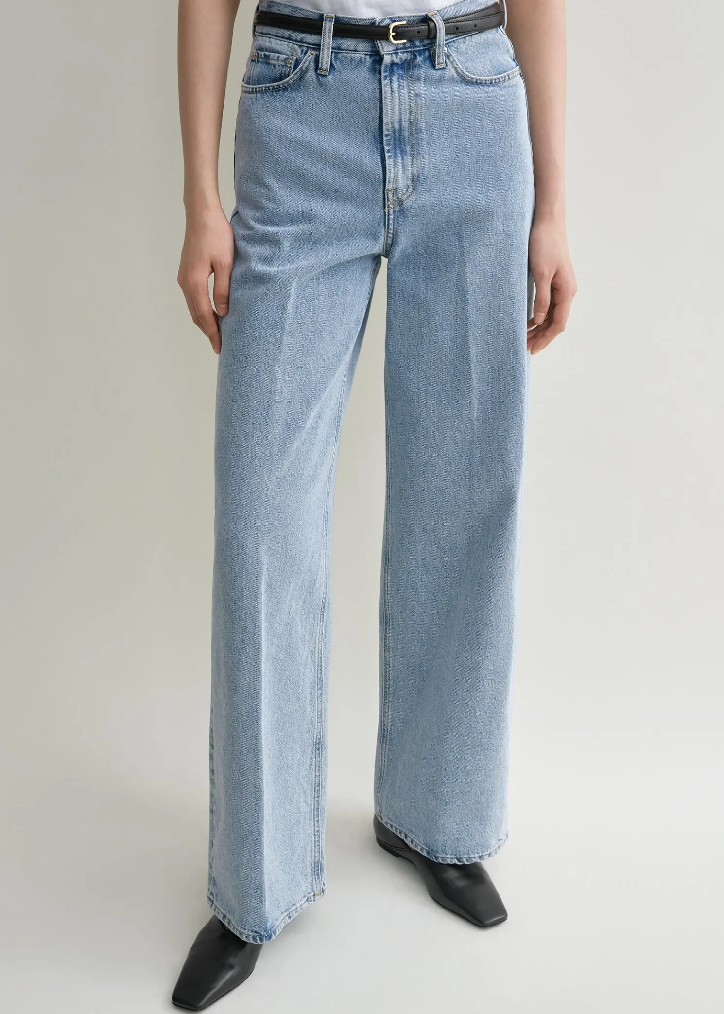 Wide leg denim cool blue