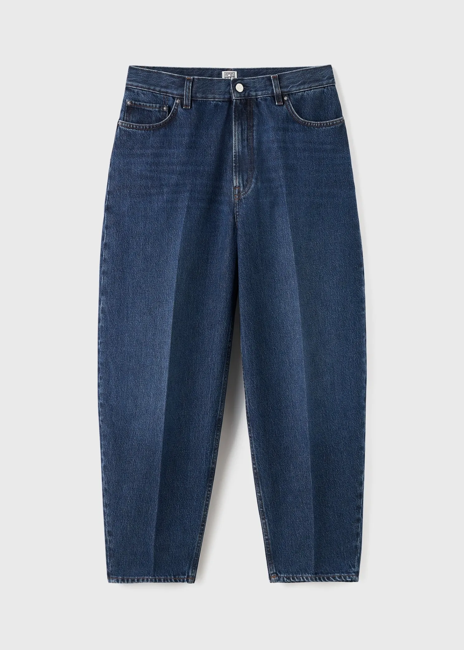 Wide tapered leg denim dark blue